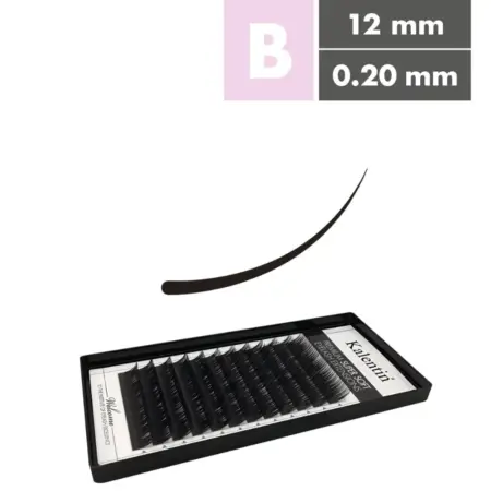 Kalentin Extensiones De Pestañas Clásicas Curva B 0,20 12mm